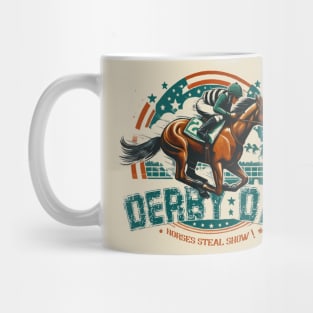 funny derby day horse racing steal show Mug